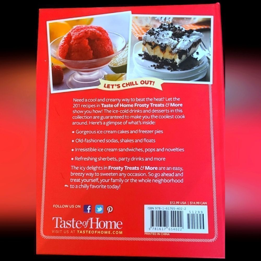 Taste Of Home Cookbook Frosty Treats and More 208 Pages Hardbound - Picture 3 of 9